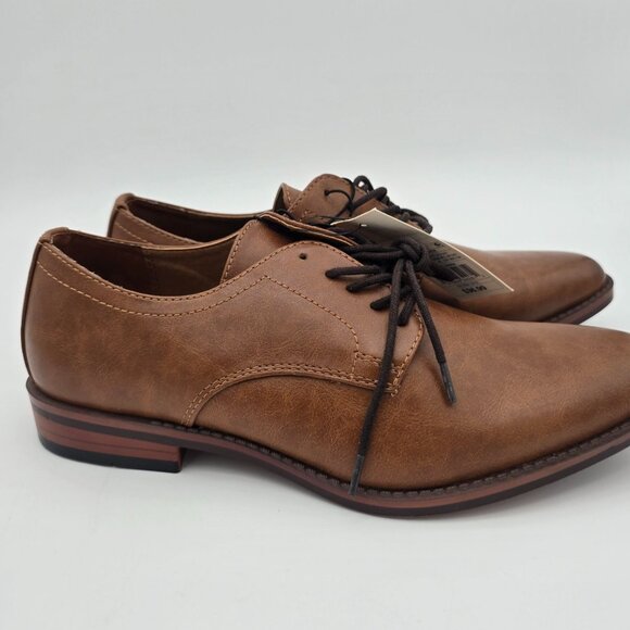 Goodfellow + Co Mens Benton Oxfords 7 Brown Faux Leather Lace-Up Dress Shoes - Picture 5 of 9